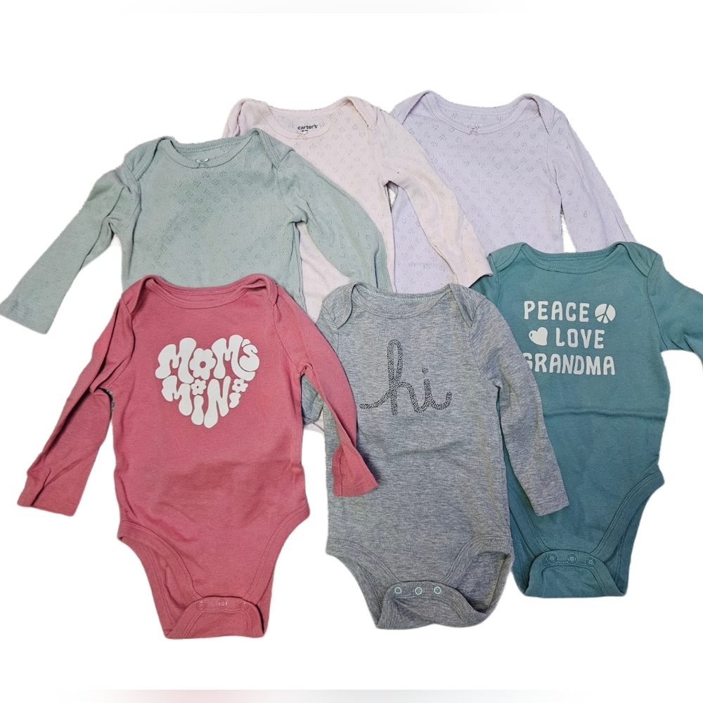 12mo Girl Long Sleeve One-Piece Bodysuit Pack